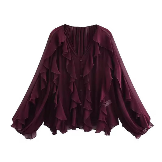 BLOUSE À VOLANTS