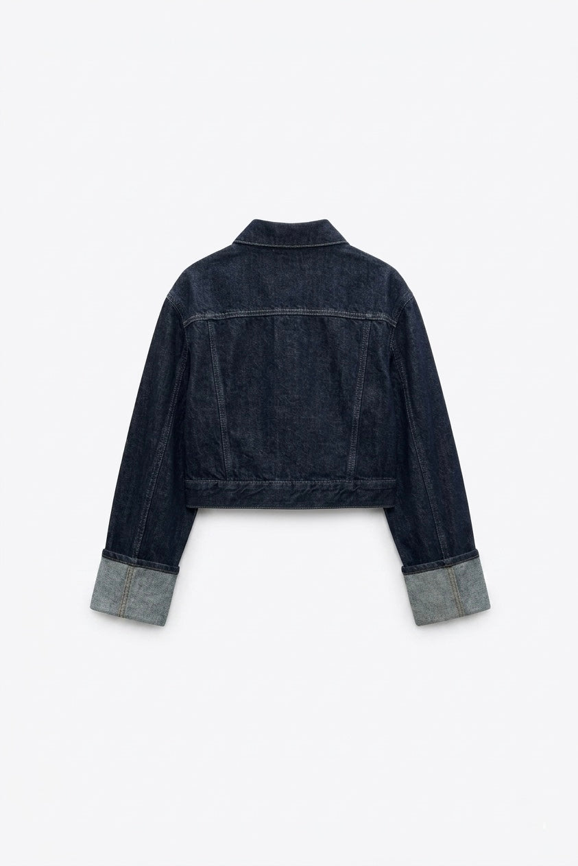 VESTE COURTE EN DENIM STRUCTURÉ