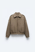 BLOUSON ZIPPÉ À MOTIF PIED-DE-POULE