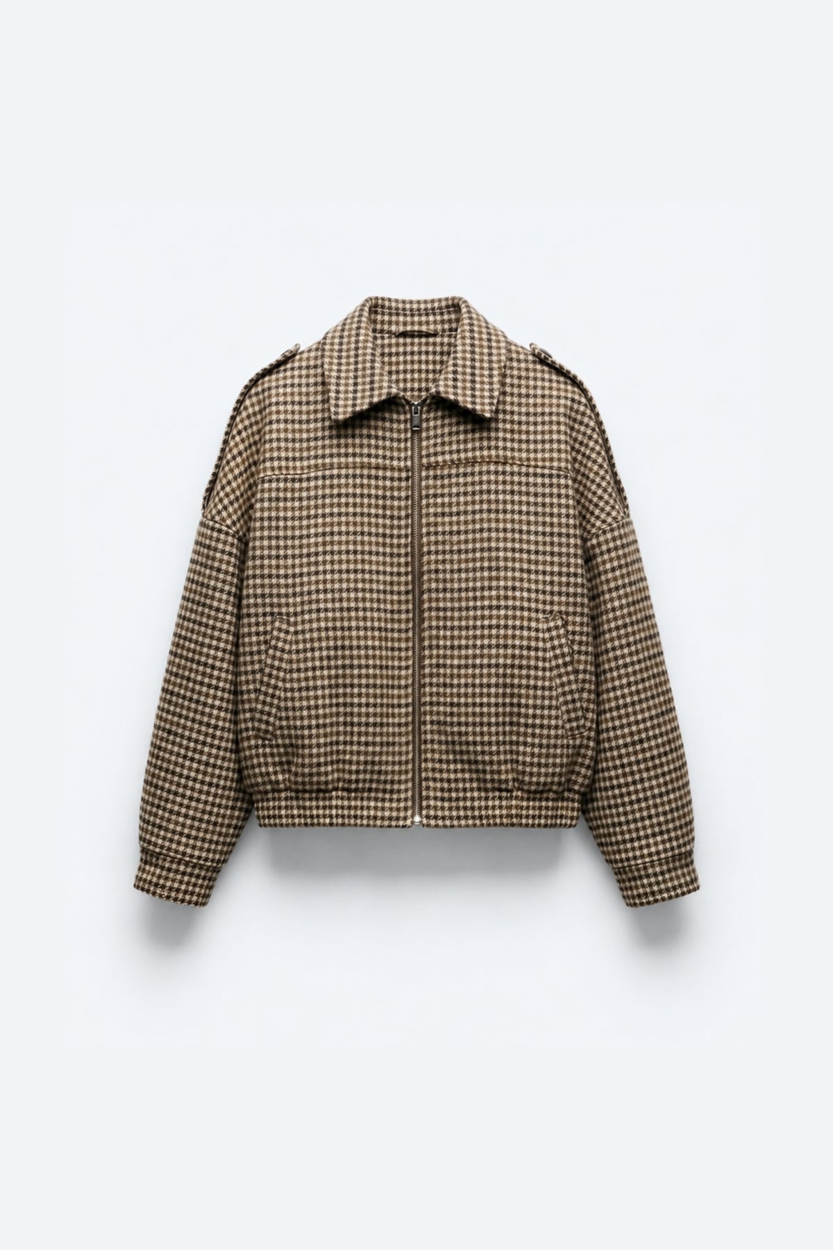 BLOUSON ZIPPÉ À MOTIF PIED-DE-POULE