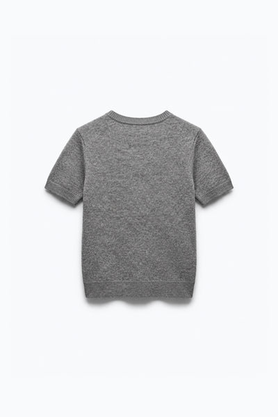 T-SHIRT EN MAILLE FINE À COL ROND