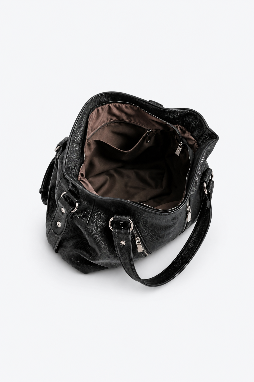 SAC À MAIN CUIR PU ZIPPÉ