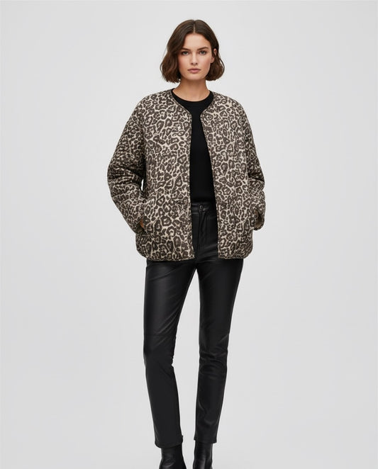 VESTE MATELASSÉE IMPRIMÉ LÉOPARD
