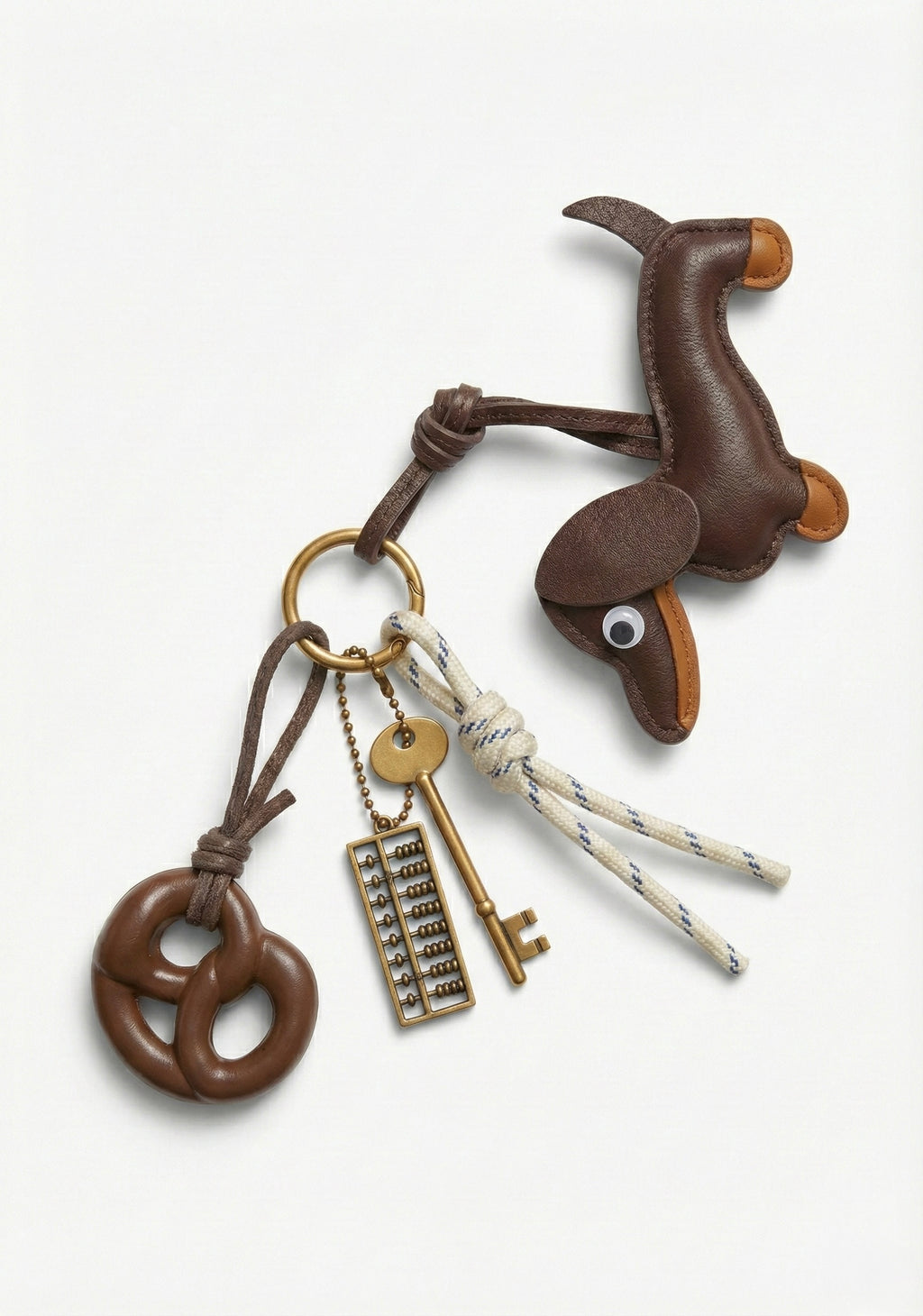 PORTE-CLÉS CHIEN ARTICULÉ AVEC BRELOQUES