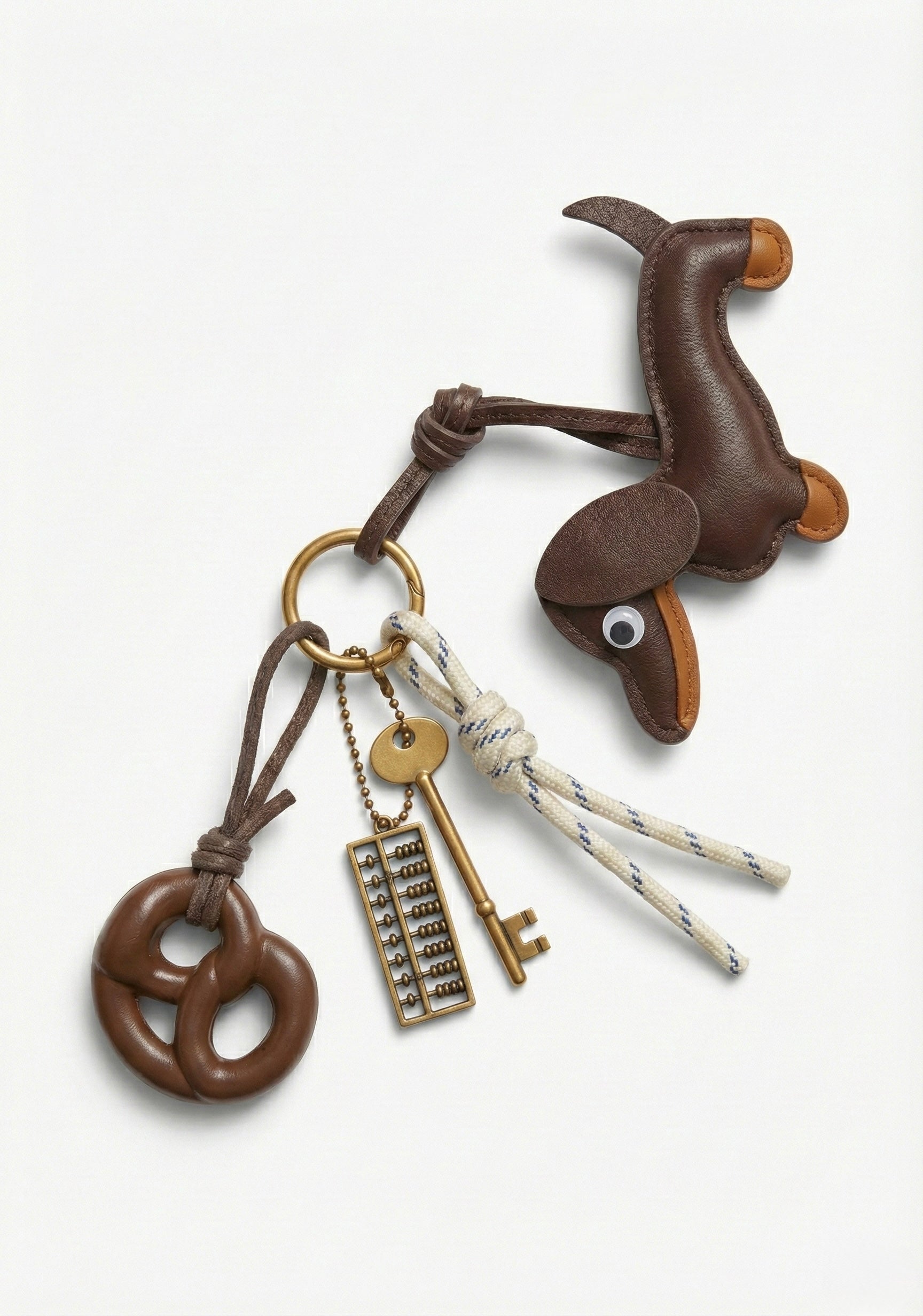 PORTE-CLÉS CHIEN ARTICULÉ AVEC BRELOQUES