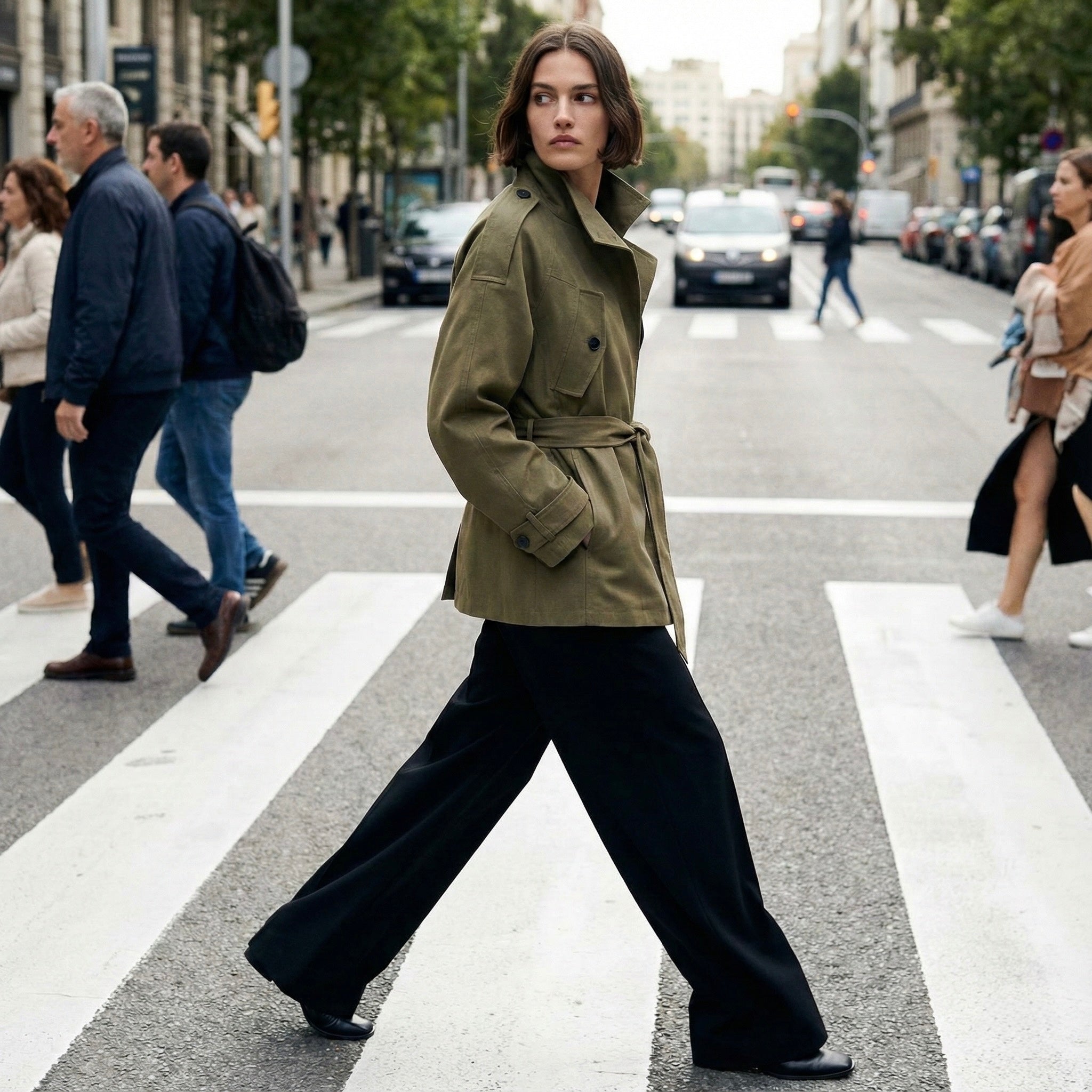 VESTE STRUCTURÉE À COL MONTANT