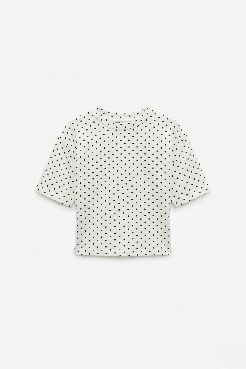 T-SHIRT COURT À MOTIF POIS