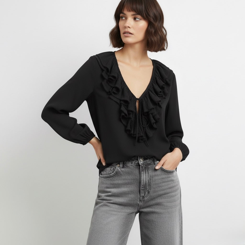 CHEMISIER À VOLANTS