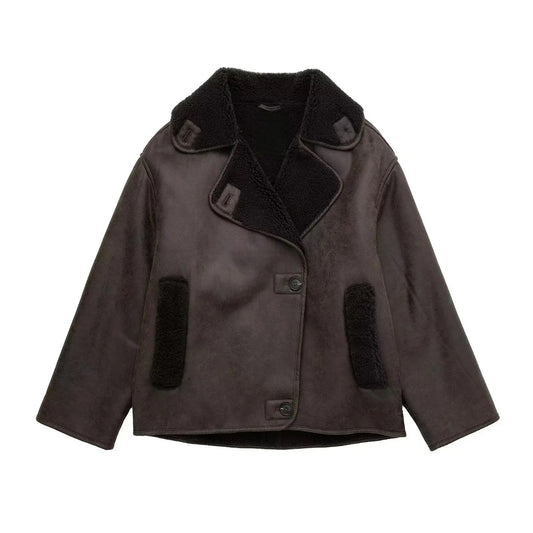 Veste vintage en cuir PU • Femme