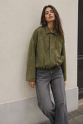 Loose Suede Effect Jacket