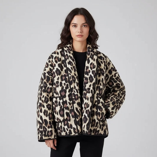 Giacca con stampa leopardata