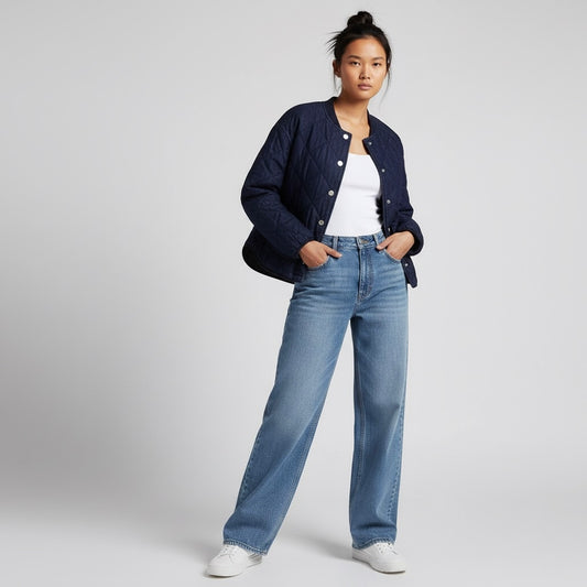 GIACCA CORTA IN DENIM TRAPUNTATA