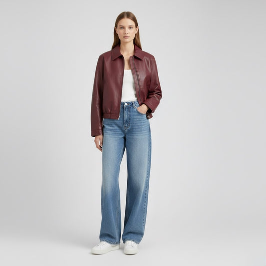 BLOUSON ZIPPÉ SIMILI MAT