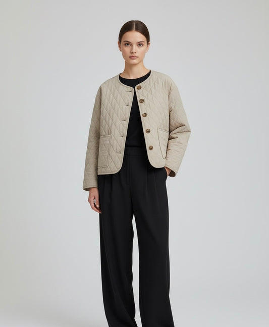 VESTE REMBOURRÉE EFFET LIN