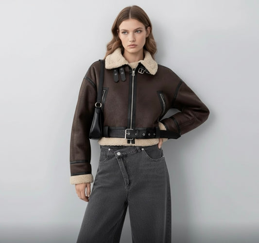 BLOUSON AVIATOR CEINTURÉ À ZIP