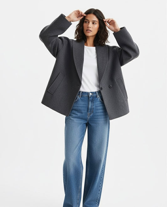 MANTEAU OVERSIZE À COL DRAPÉ