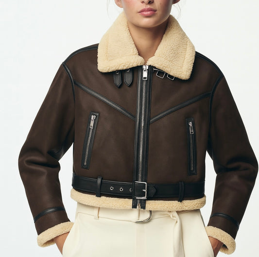 BLOUSON AVIATOR CEINTURÉ À ZIP