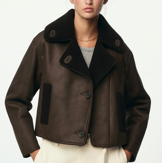 VESTE VINTAGE EN CUIR PU