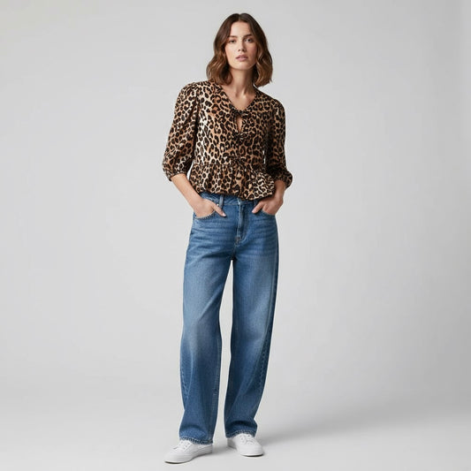 BLOUSE IMPRIMÉE LÉOPARD