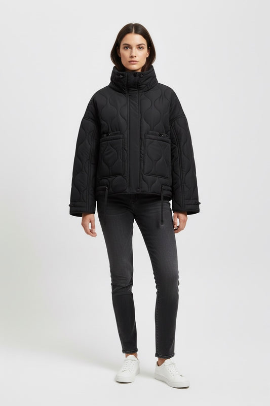 MANTEAU MATELASSÉ À COL LONG