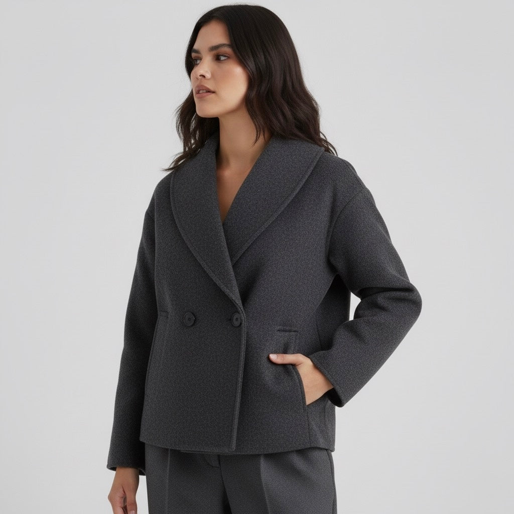 MANTEAU OVERSIZE À COL DRAPÉ