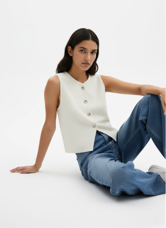 GILET IN MAGLIA CON BOTTONI