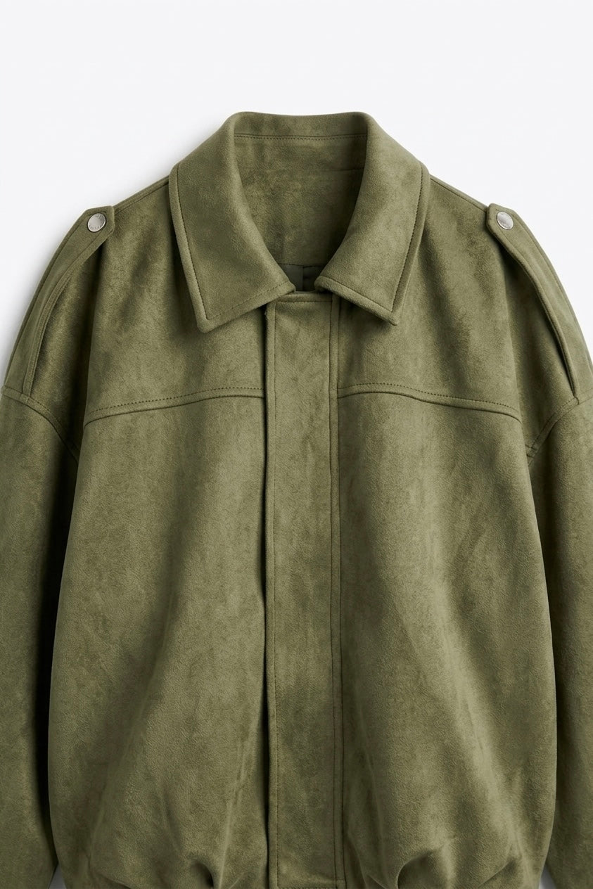VESTE BOMBER EN SUÉDINE