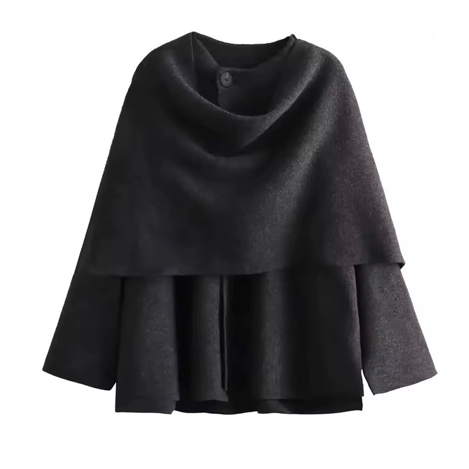 MANTEAU STRUCTURÉ À DRAPÉ INTÉGRÉ