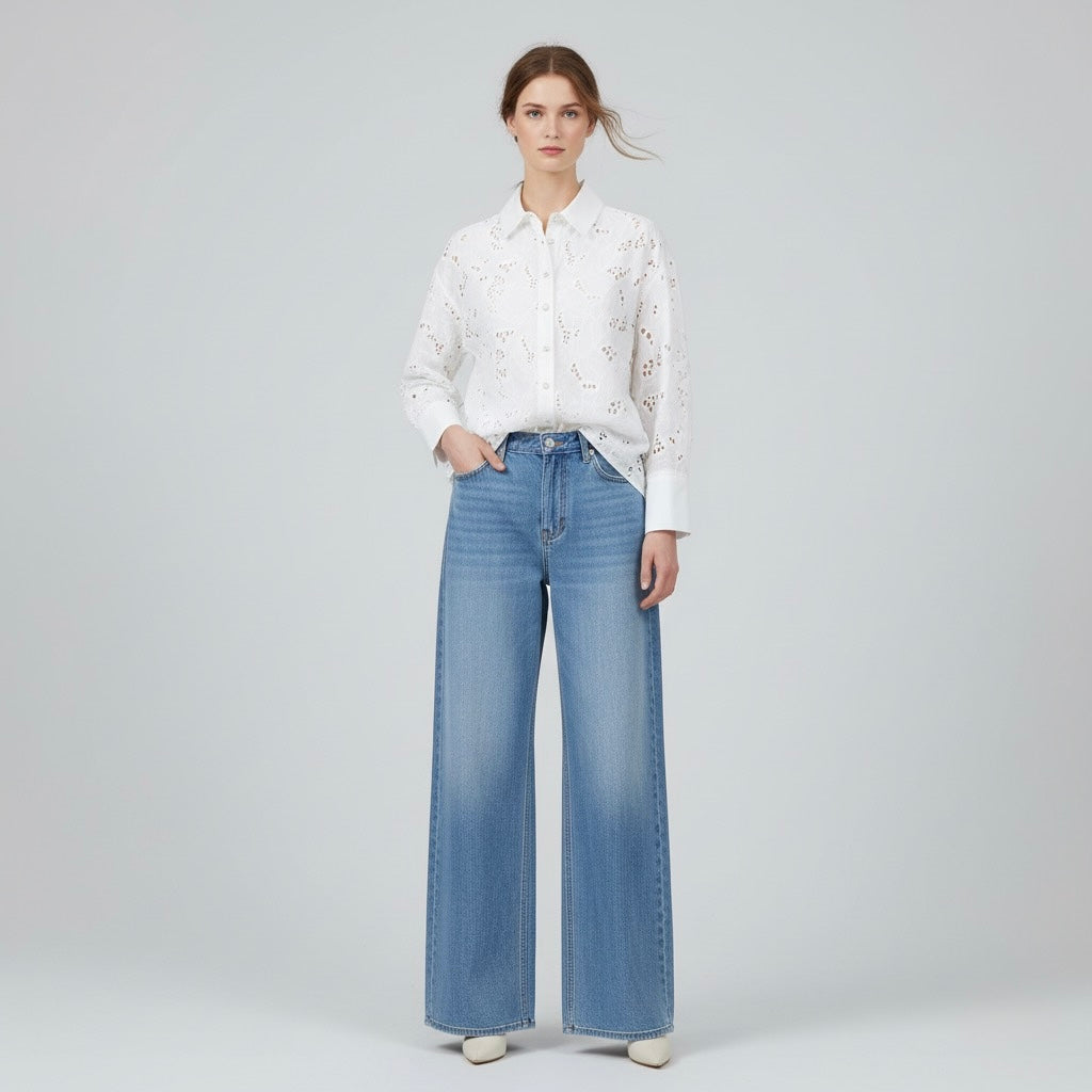 CHEMISE EN BRODERIE AJOURÉE