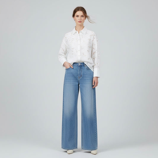 CHEMISE EN BRODERIE AJOURÉE