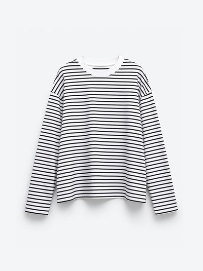T-SHIRT RAYÉ À ÉPAULES TOMBANTES