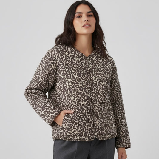 VESTE MATELASSÉE IMPRIMÉ LÉOPARD