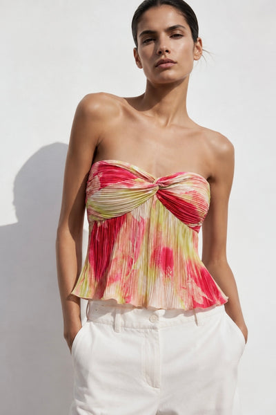 TOP BUSTIER PLISSÉ TORSADÉ