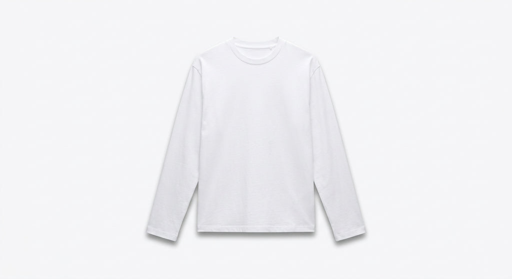 T-SHIRT EN COTON À MANCHES LONGUES