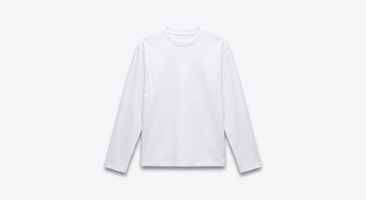 T-SHIRT EN COTON À MANCHES LONGUES