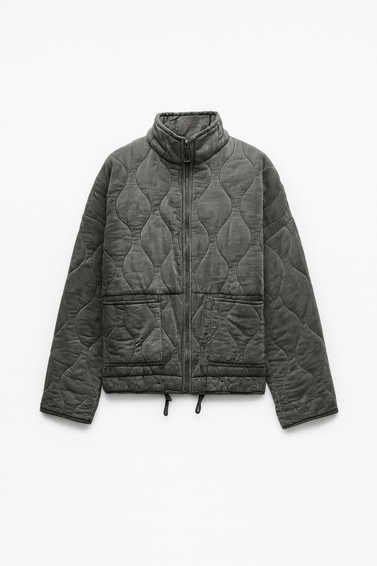 BLOUSON MATELASSÉ OVERSIZE À LIENS