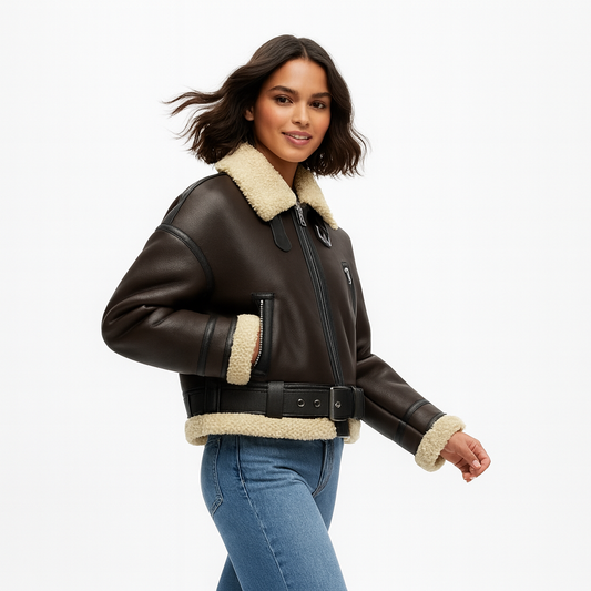 BLOUSON AVIATOR CEINTURÉ À ZIP