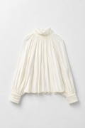BLOUSE PLISSÉE COL MONTANT