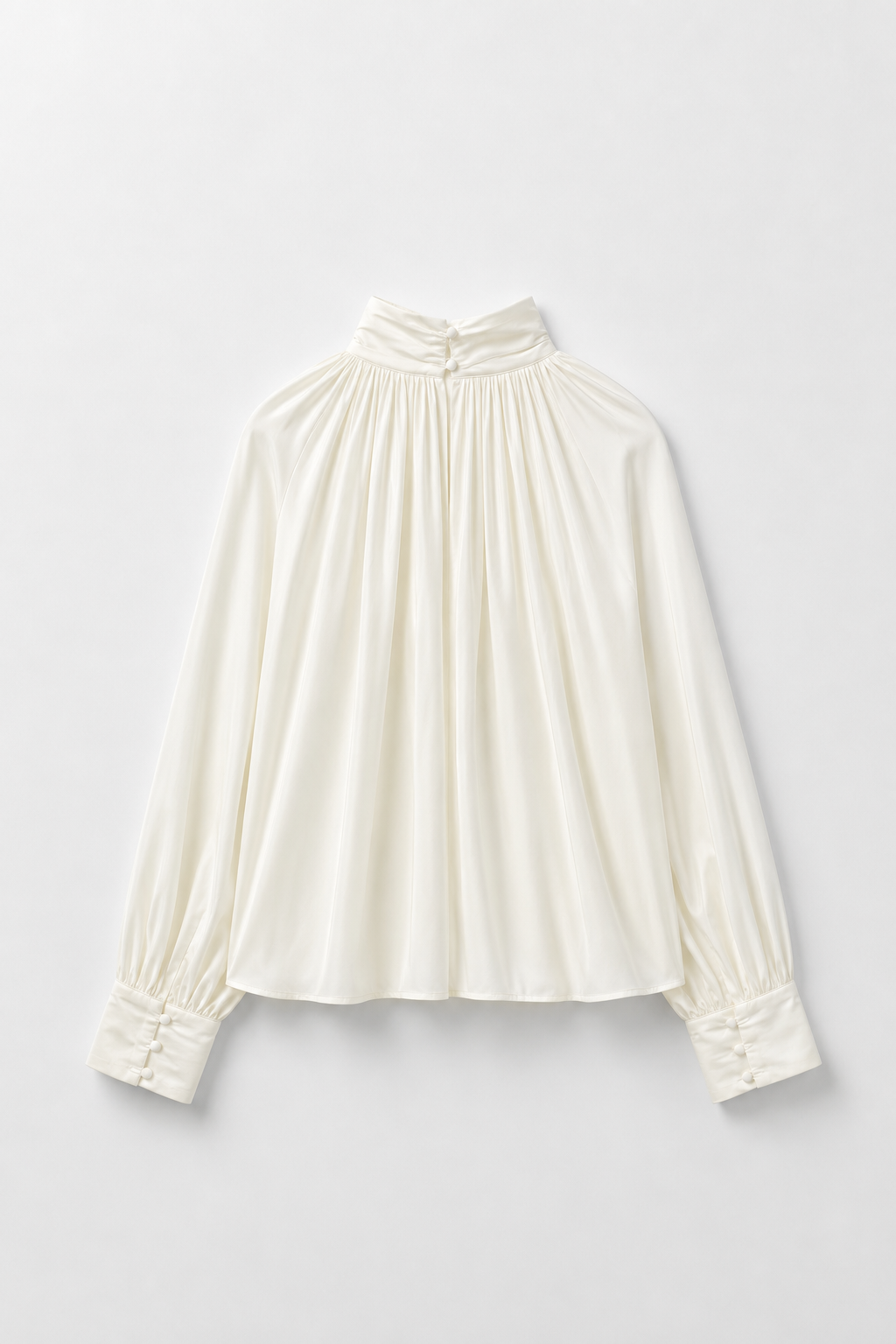 BLOUSE PLISSÉE COL MONTANT