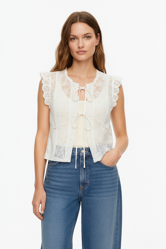 BLUSA CON LACCI RICAMATI