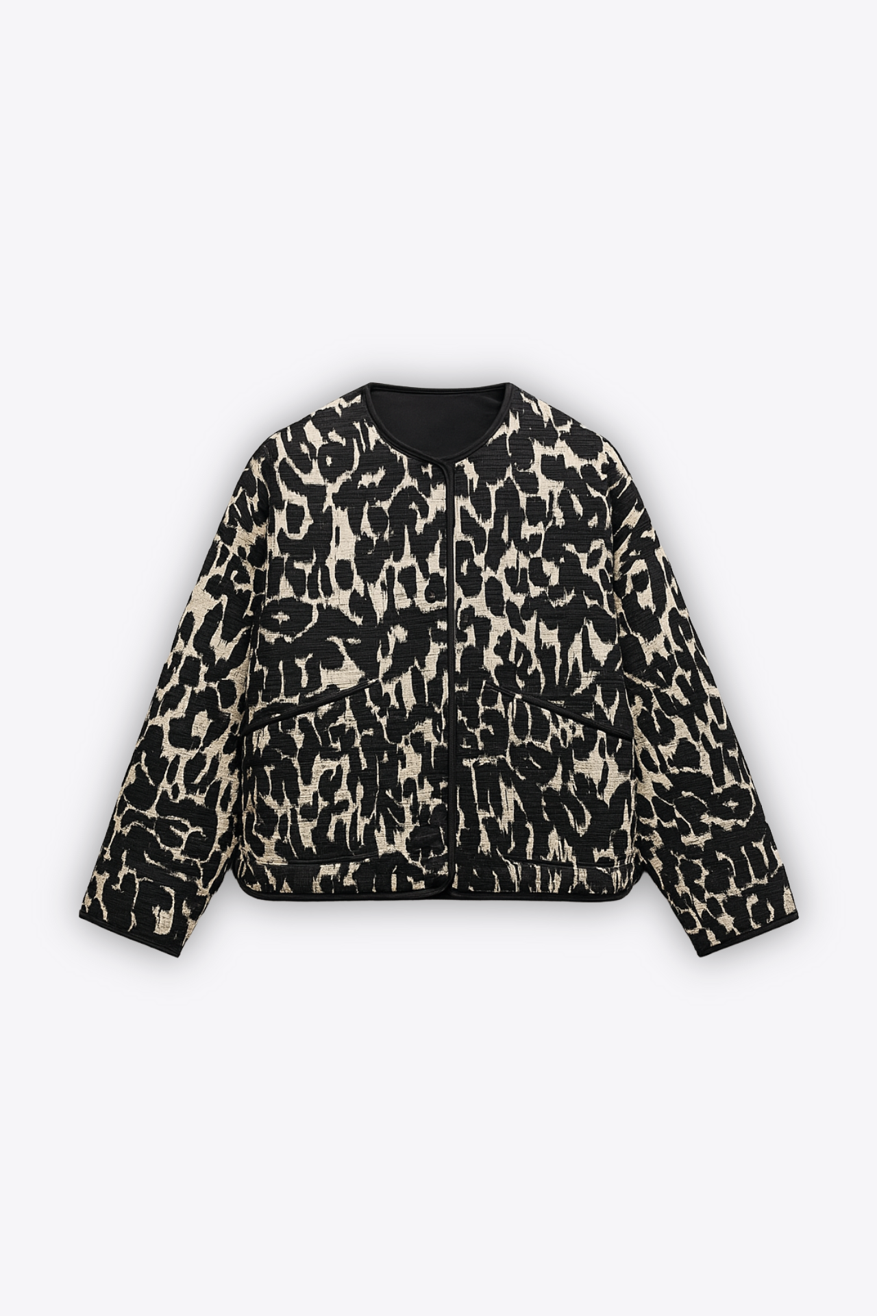 BLOUSON MATELASSÉ IMPRIMÉ LÉOPARD