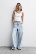 JEANS AMPLE EFFET DÉLAVÉ