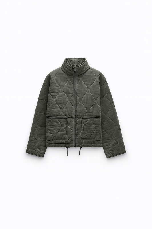 BLOUSON MATELASSÉ OVERSIZE À LIENS