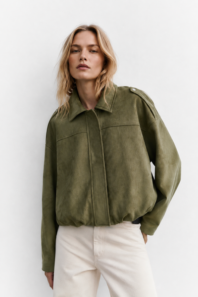 VESTE BOMBER EN SUÉDINE