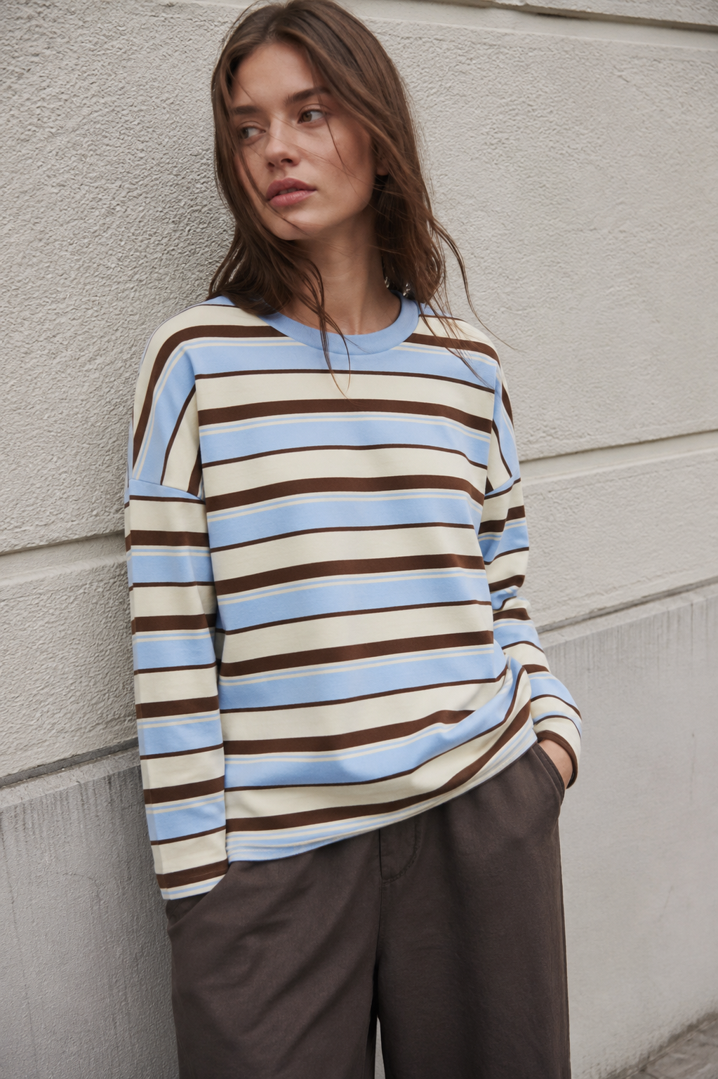 T-SHIRT AMPLE MANCHES LONGUES RAYÉ