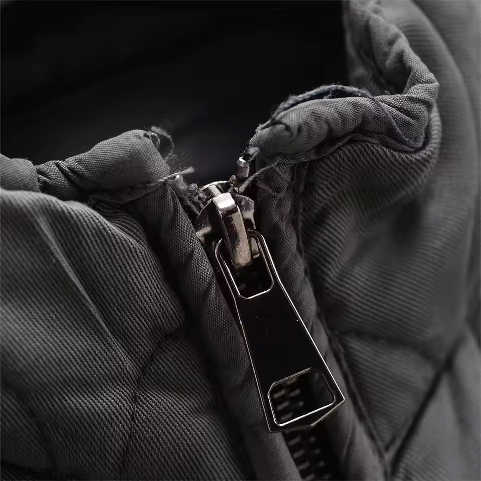 BLOUSON MATELASSÉ OVERSIZE À LIENS