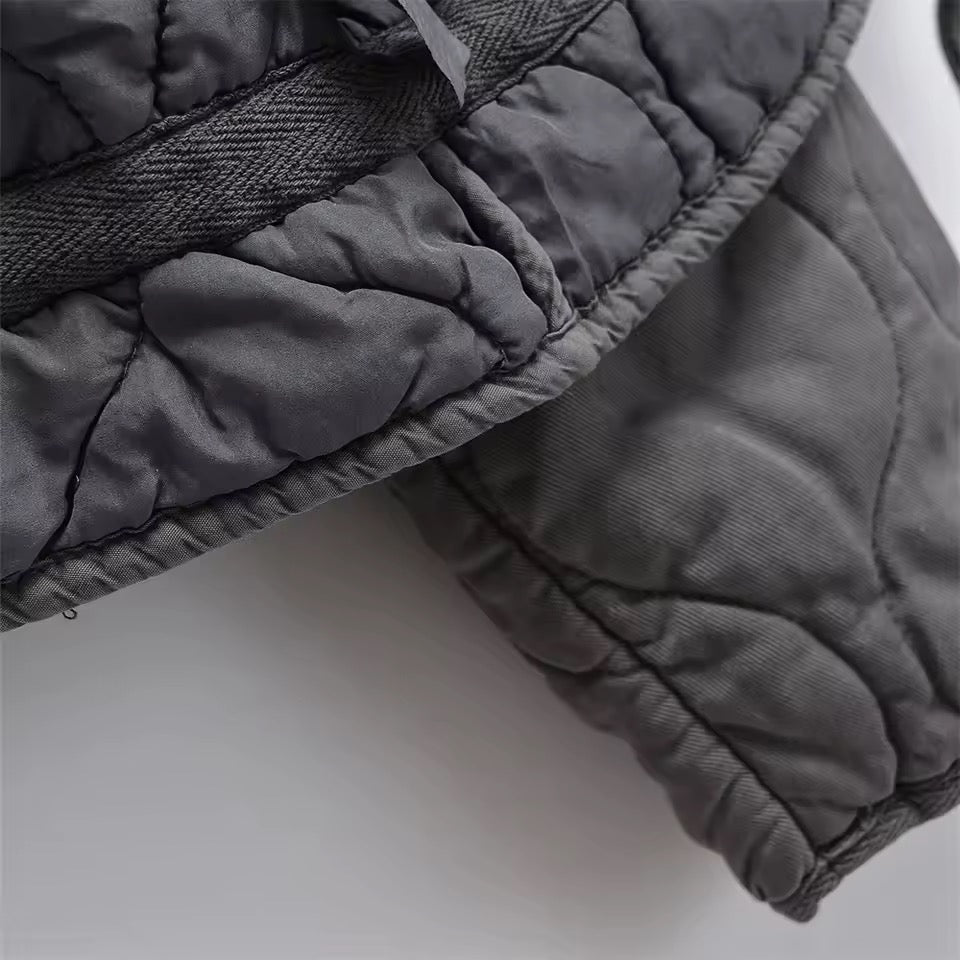BLOUSON MATELASSÉ OVERSIZE À LIENS