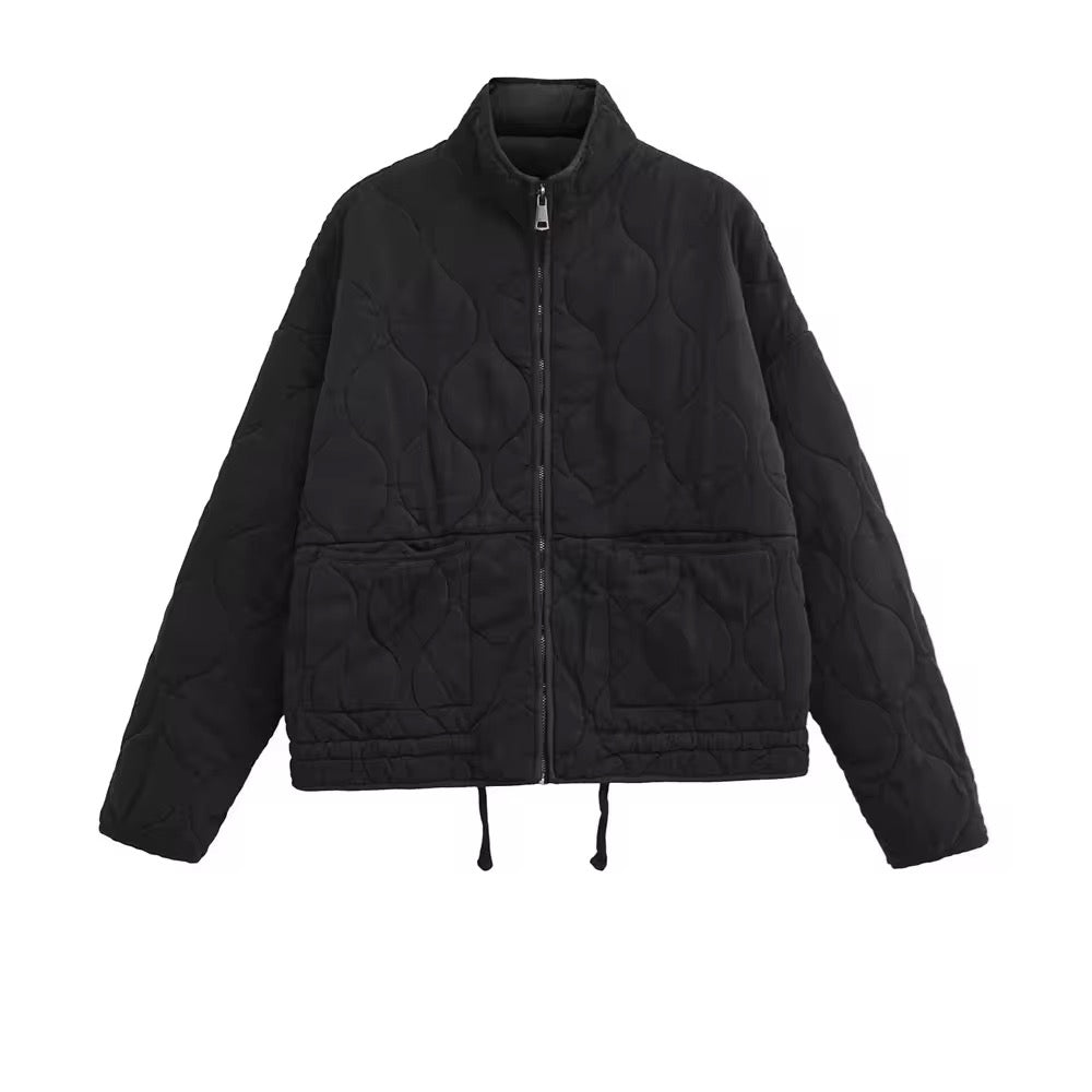 BLOUSON MATELASSÉ OVERSIZE À LIENS