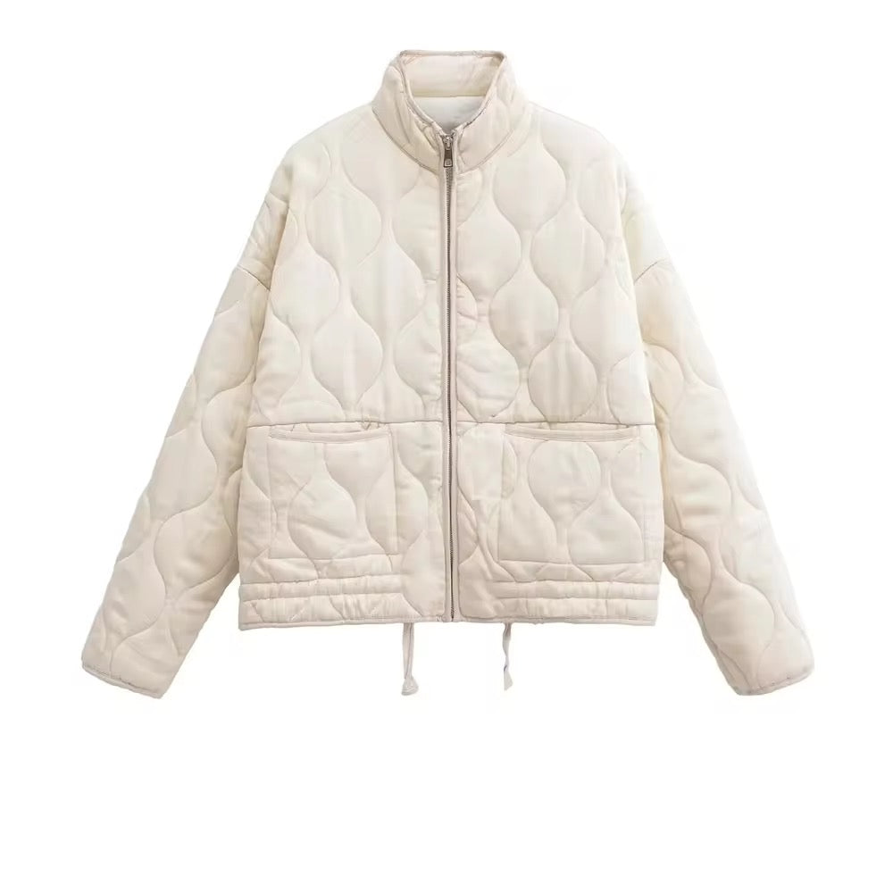 BLOUSON MATELASSÉ OVERSIZE À LIENS
