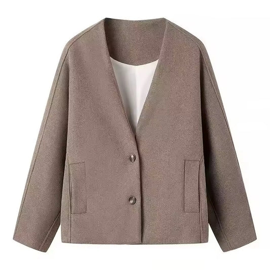 BLAZER CROPPED À COL V PLONGÉ